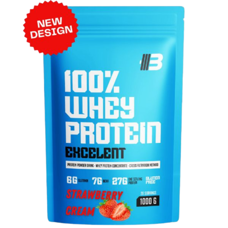 Excelent 100% Whey Proteín – jahodový krém od BODY NUTRITION
